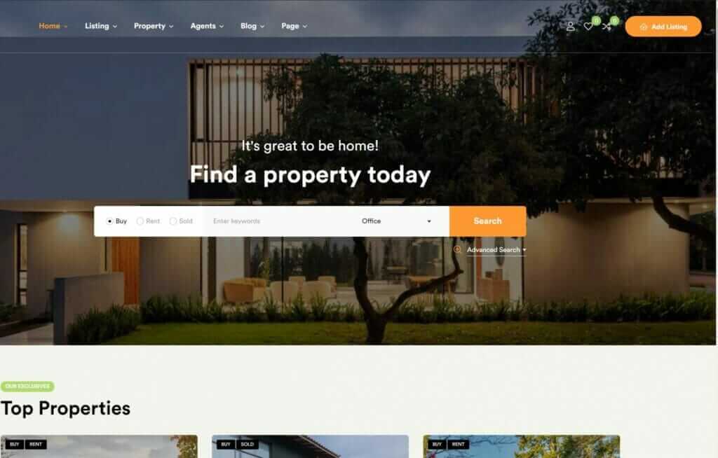 estate-agent-web-design-vietnam-with-box-to-search-for-properties