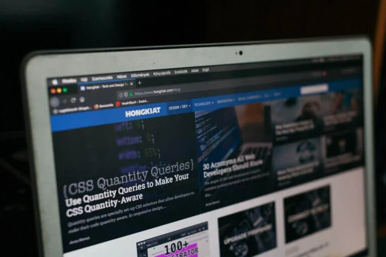 a computer showing a webpage seo test.
