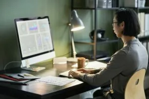 web Designer Working at desk